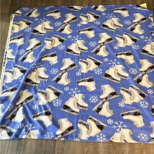 Fleece Material Blue Ice Skating fleece fabric
